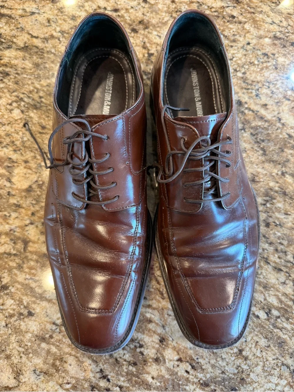 Johnston & Murphy Brown Leather Lace-Up Oxfords